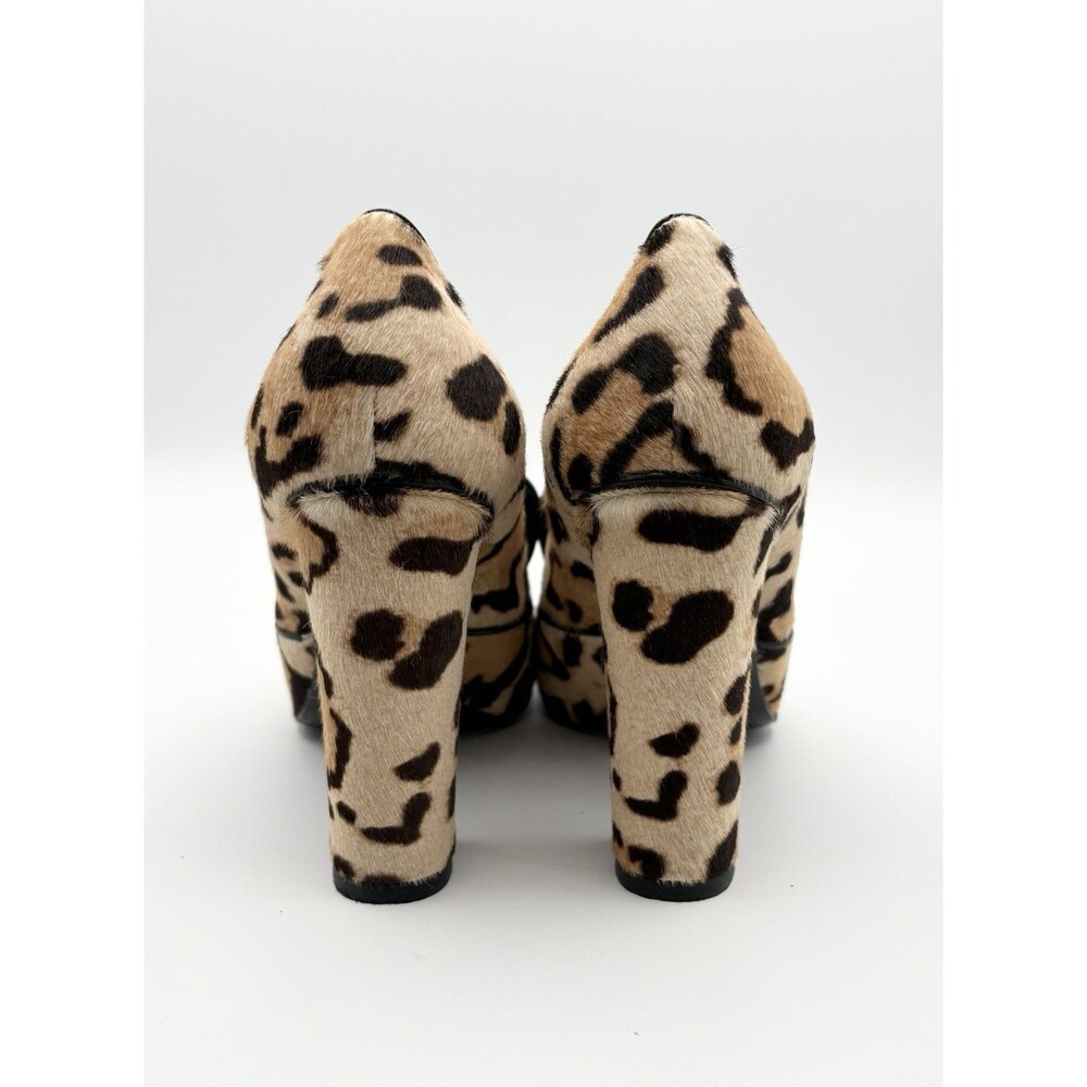 Gucci Pony Hair Cheetah Print Block Heels w/ Silver Horse-bit Accent Sz EU 36 - Picture 8 of 10